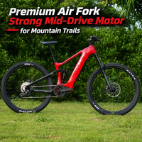 Vélo de montagne électrique à suspension intégrale en fibre de carbone, moteur central BAFANG M560 500W, batterie Samsung 720Wh, fourche RockShox, vélo électrique