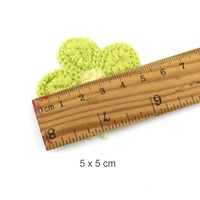 Applique florale colorée à 5 pétales de 5 cm, tissée à la machine, imitation crochet fait main, à coudre pour vêtements, sacs, chapeaux et décoration DIY