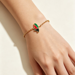 Pulsera de Cadena Delicada con Esmalte de Reunión, Guadalupe, <span class=keywords><strong>Martinica</strong></span>, Guayana Francesa, Acero Inoxidable 304, Joyería Patriótica de Recuerdo - Product Image 4