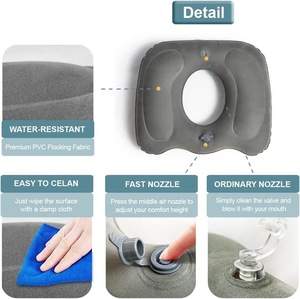 Matras tiup bantal kursi Perawatan Kesehatan Bantal tidur tulang ekor Sciatica bantal bentuk donat bantalan duduk kantor pereda nyeri - Product Image 2