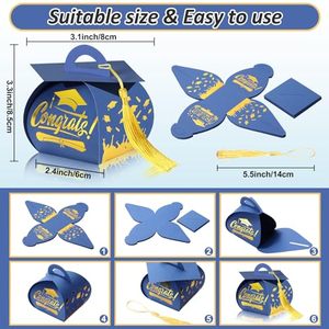 Boîte à bonbons personnalisée pour fête de remise de diplôme, en forme de casquette, pour <span class=keywords><strong>la</strong></span> saison des diplômes, boîte cadeau de chocolats avec pompon - Product Image 3