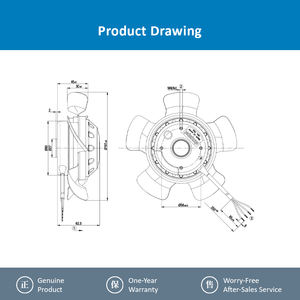 Ventilador Axial de Refrigeración ebmpapst A2D160-AA22-05 480V CA 52W 160mm 2800rpm 1PH710 Serie Siemens para Motor de Husillo Servo - Product Image 4