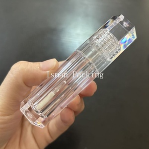 ISMAN - Tubo de Brillo Labial Hexagonal Único de 5 ml, Transparente, Geométrico, con Logotipo Personalizado, Tubo Vacío con Aplicador - Product Image 2