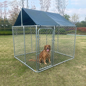 คอกสุนัขขนาดใหญ่กลางแจ้ง, คอกสุนัขแบบเปิดโล่ง, คอกสุนัขแบบตาข่ายพร้อมหลังคาป้องกันน้ำและรังสียูวีสำหรับสวนหลังบ้านหรือฟาร์ม - Product Image 5