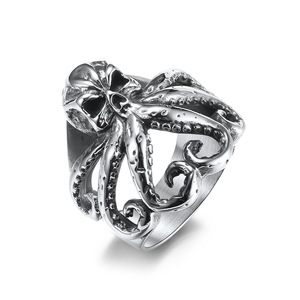 Anillo de acero de titanio Octopus para hombre, forma de animal, estilo punk, regalo de joyería - Product Image 1
