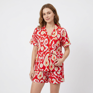 Luxe coton femmes élégant court salon robe élégant Floral vêtements de nuit poche avant respirant doux parfait cadeau de noël - Product Image 1