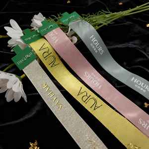 ริบบิ้นราคาแพง ริบบิ้นของขวัญสุดหรู ริบบิ้นผ้าซาติน ริบบิ้นสำหรับห่อกล่องเค้ก พร้อมพิมพ์ชื่อแบรนด์ตามสั่ง - Product Image 1