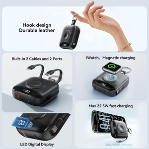 Mini chargeur portable ultra fin 10000mAh avec câbles intégrés, charge rapide <span class=keywords><strong>pour</strong></span> téléphone IOS Android, montre intelligente - Product Image 3