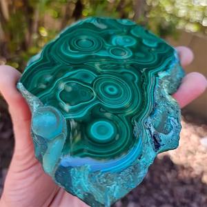 400-500g Pierre de cristal de malachite naturelle, pendule, pierre fossile, cadeaux, tranche de malachite, plaque de malachite - Product Image 4