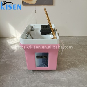 Kisen Bac de lavage de luxe pour salon de coiffure et spa, avec raccordement de tuyauterie, circulation d'eau et couleur personnalisable - Product Image 5