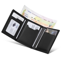 Cartera Minimalista Personalizada de Cuero PU con Bloqueo RFID, Porta Tarjetas Inteligente Deslizable, Metálica y Plegable