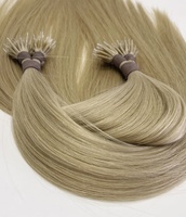 Extensions de cheveux vierges 100% naturels russes blancs à pointe souple en kératine, double épaisseur, pointe nano, pointe plate, décolorées