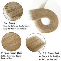 Extensions de cheveux à bandes adhésives populaires, tissage de peau, lisses, cheveux humains Remy 100% européens, tissage unique, 40 pièces par paquet, sans perte, douces et brillantes