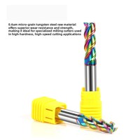 55-Grad-3-Schneiden-Flachfräser mit Regenbogenbeschichtung für Aluminium, HRC55, Hochglanz, CNC, 1-20 mm