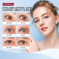 Kit de rehaussement de cils et de lamination des sourcils à domicile, Végan, à base de cystéamine, naturel, à base de plusieurs extraits végétaux, 2 en 1, Étape 1 Étape 2