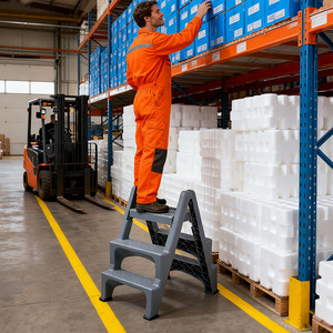 Newmeda Foldable Step <b>Ladder</b> 2 Steps Engineering Plastics Domestic Use Folding Design - Product Image 4