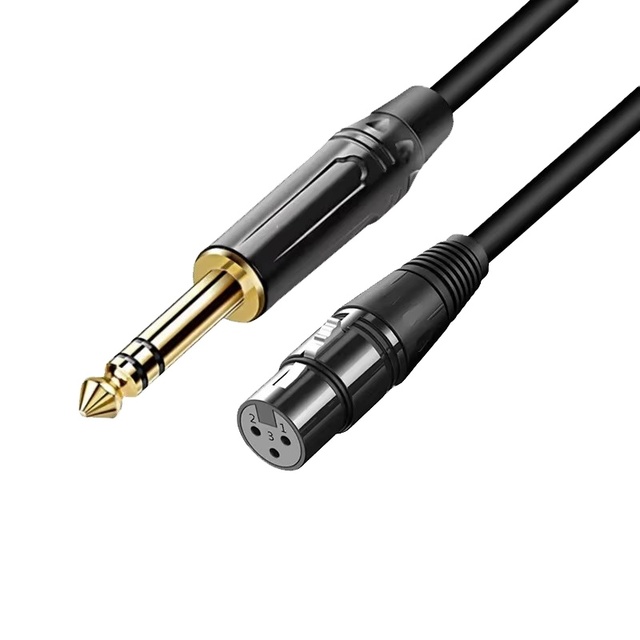 6.5mm 3-Pin Female XLR Microphone Cable Gold-Plated Connectors 6.35mm Male XLR Balanced Audio Cable Oxygen-Free Copper Conductor