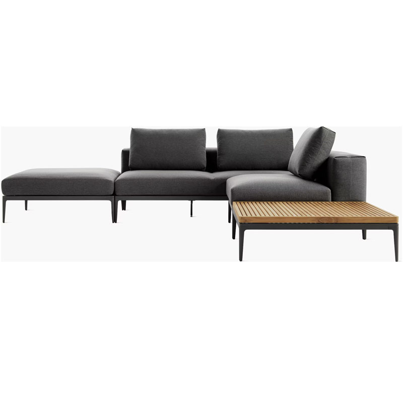 Outdoor patio modular sofa set furniture aluminum sofa set with side-table customized garden sofa