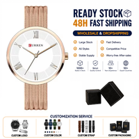 CURREN 9020 Simple échelle romaine cadran haut mode maille acier femmes arbre Grain cadran cadeau horloge Quartz dames montres-bracelets