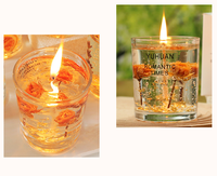 XS1134 Klare transparente Gel wachs kerzen Glas becher Aroma therapie Parfüm Duft kerze Getrocknete Blumen kerze