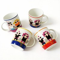 Coffrets cadeaux de tasses à café en céramique / Vaisselle en forme de corne avec impression Pantone 4C motif lapin et cupcake Marque Harvit Origine Hunan