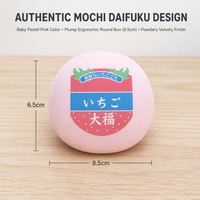 Balle anti-stress souple en forme de fraise rose, emballée individuellement, pour enfants et adultes, vente au détail et en gros