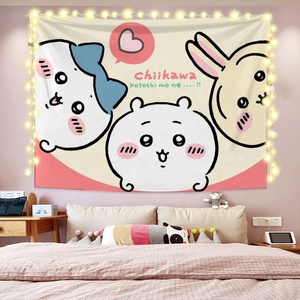 Tissu de fond décoratif mignon de dessin animé Hachiya Ikawa, tapisserie murale suspendue pour la décoration de chevet - Product Image 3