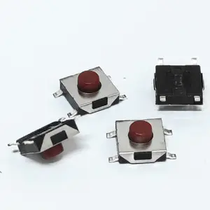 factory direct sale tact switch 6x6 red knob 3.4mm b3f tact switch