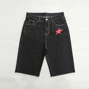 Homens de alta Qualidade Afligido Denim Shorts Vintage Streetwear <span class=keywords><strong>Jeans</strong></span> Baggy com Pintura Respingos Lados Bolsos Curtos - Product Image 6