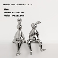 Ornements de lapin en céramique créatifs, décoration d'intérieur, design d'art moderne, haute qualité, luxe léger pour la maison, le bureau, la nouvelle maison