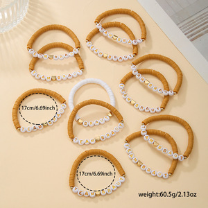 Fashion Jewelry Letter <b>Bead</b> <b>Bracelets</b> Team Bride Bohemian Style Stacking Jewelry Gift Set - Product Image 4