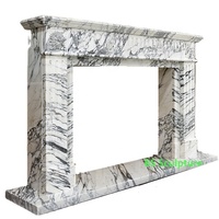 Stock de manteau de cheminée en marbre français intérieur pierre naturelle crème blanc marbre cheminée Surround de Guangzhou