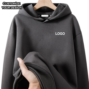 เสื้อฮู้ดดี้โอเวอร์ไซส์ผ้าฝ้ายเฟรนช์เทอร์รี่คุณภาพสูงสำหรับผู้ชาย ผ้าฟลีซหนานุ่ม ทรงไหล่ตก ลายนูน 3 มิติ ดีไซน์เรียบง่ายแบบสั่งทำพิเศษ - Product Image 1