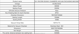 Machine d'emballage <span class=keywords><strong>sous</strong></span> <span class=keywords><strong>vide</strong></span> automatique à double chambre électrique DZ700/2SB avec couvercle pagode à bascule et emballage en sachet haute précision - Product Image 2