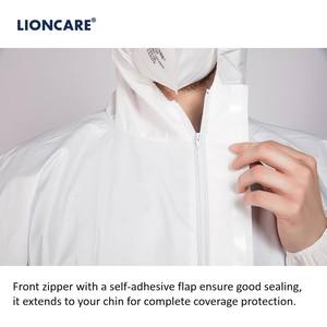 Certificat CE Vêtements <span class=keywords><strong>de</strong></span> <span class=keywords><strong>sécurité</strong></span> jetables Type 5 6 Vêtements <span class=keywords><strong>de</strong></span> protection non tissés Combinaisons jetables pour l'industrie alimentaire - Product Image 3