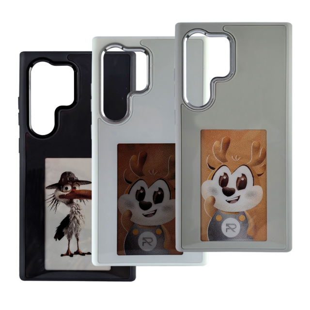 Good Selling Popular Design 4 Colors DIY Ink Screen Display Phone Cover NFC Smart Phone Case  for Samsung S23 ultra