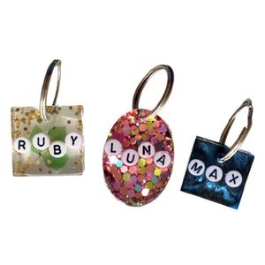 Personalizable impreso resina epoxi hueso en forma de perro gato mascota etiqueta gota Collar llavero Hada música Pirámide para <span class=keywords><strong>mascotas</strong></span> negocio - Product Image 4