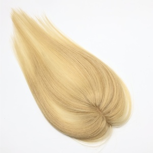 NL 4x8cm minuscolo Topper capelli alla moda Patch extension 613 # Color biondo frange Topper con Clip 3D frange 100% capelli umani - Product Image 2