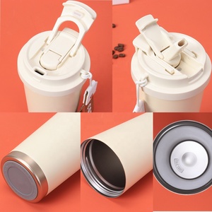 Vaso de Café Personalizado con Logotipo, Acero Inoxidable, Tapa 2 en 1, Vaso Térmico de 20 oz, Taza de Viaje de Diseño Casual con Cuerda - Product Image 5