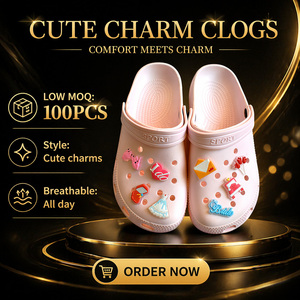 Breloques lumineuses en PVC pour <span class=keywords><strong>chaussures</strong></span>, motifs de dessins animés mignons, accessoires de décoration fluorescents en gros - Product Image 1