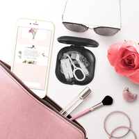 Boîte de rangement portable pour aligneurs dentaires, prothèses et appareils orthodontiques, avec miroir, design personnalisé et tendance