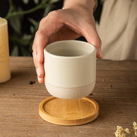 Tasses à expresso en grès de style japonais minimaliste de Chaozhou, tasses à thé vintage en céramique à plusieurs niveaux, gravure laser du logo