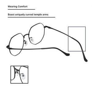 Thời trang hình dạng kim cương đặc biệt mạ điện màu sắc linh hoạt mỏng đền thờ unisex kim loại hợp kim kính mắt - Product Image 4