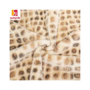 Singolo lato coniglio falso pelliccia di leopardo stampato lungo tessuto della peluche