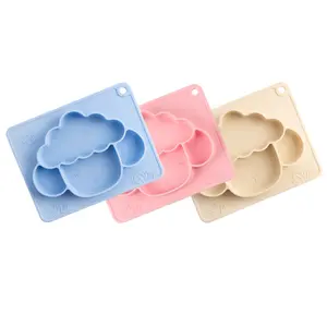 Plaque en silicone pour bébé avec logo personnalisé en forme de mouton mignon facile à nettoyer sans Bpa sans danger pour bébé