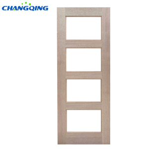 <span class=keywords><strong>Porte</strong></span> de chambre moderne en bois composite avec <span class=keywords><strong>15</strong></span> panneaux de verre et placage en noyer rouge MDF pour villa, appartement, chambre - Product Image 5