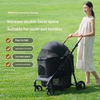 Poussette multifonctionnelle pour chiens de petite et moyenne taille, idéale pour les voyages en extérieur, grande mobilité, transportable en voiture, pliable, vente transfrontalière