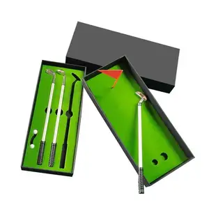 Manufacturer Supplier Promotional Golf Gifts Office Desktop Mini Golf Pen Set Golf Club Pens