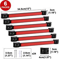 Bande porte-outil magnétique de 12 "6 paquets de barre d'organisation d'outils magnétiques en métal pour garage