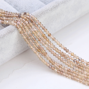 Perles de pierres précieuses naturelles brunes à taille brillant, hauteur 8 mm - Product Image 6